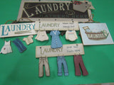 5 PC Laundry Room Sign/ Laundry Plaque/  Wood Sign - Laundromat Decorations